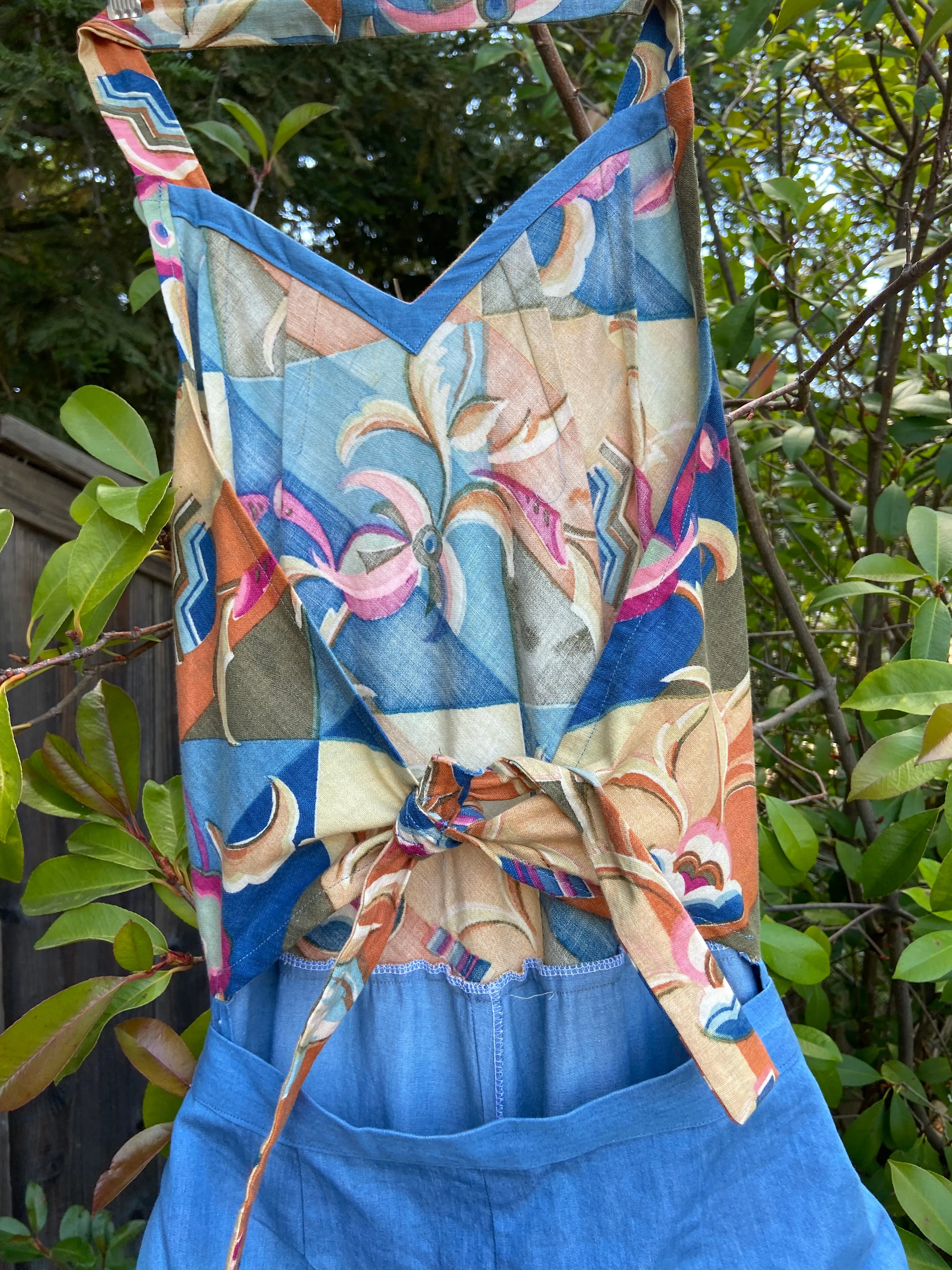 1930s Style Handmade Chambray Beach Pajamas