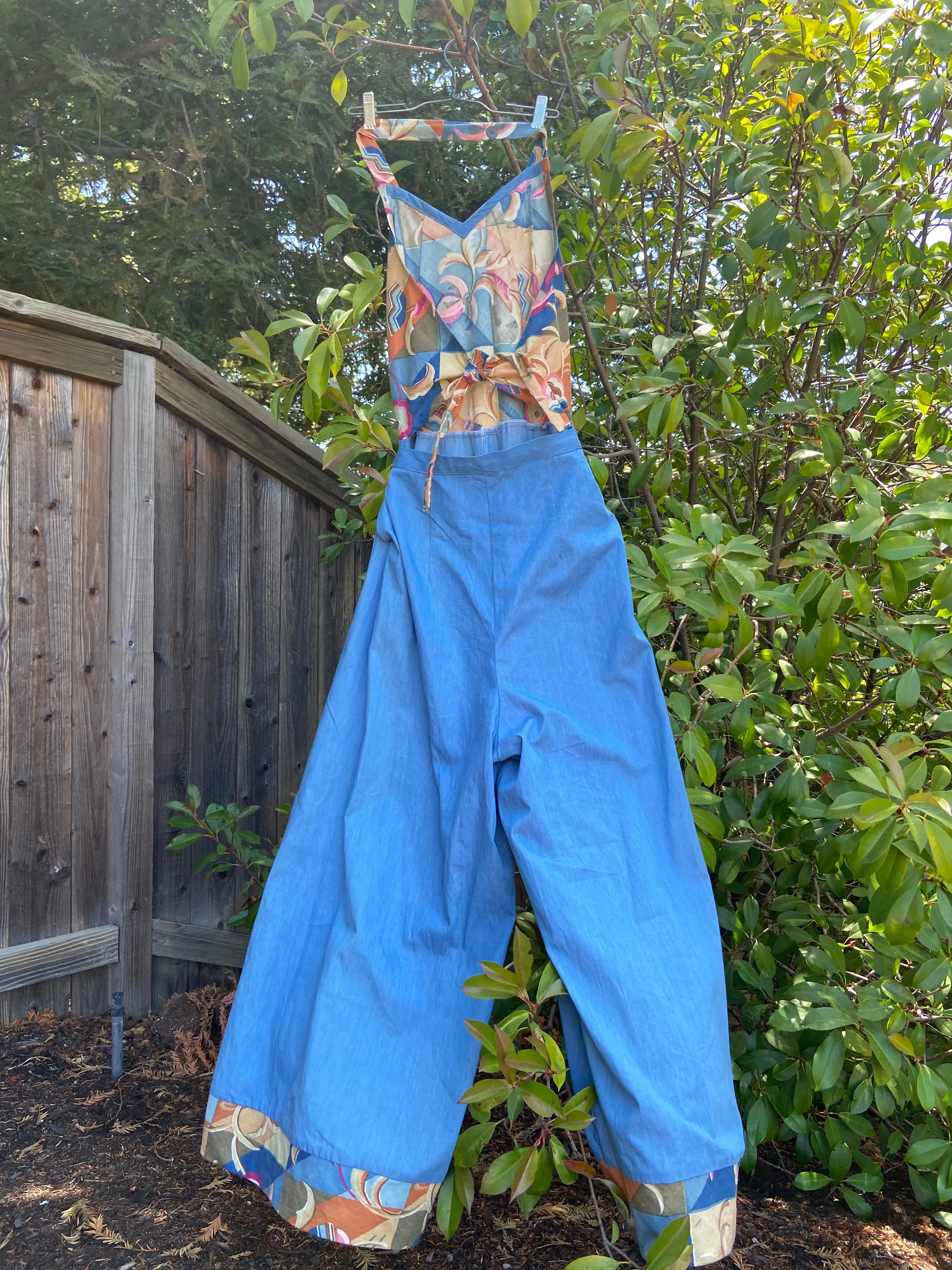 1930s Style Handmade Chambray Beach Pajamas