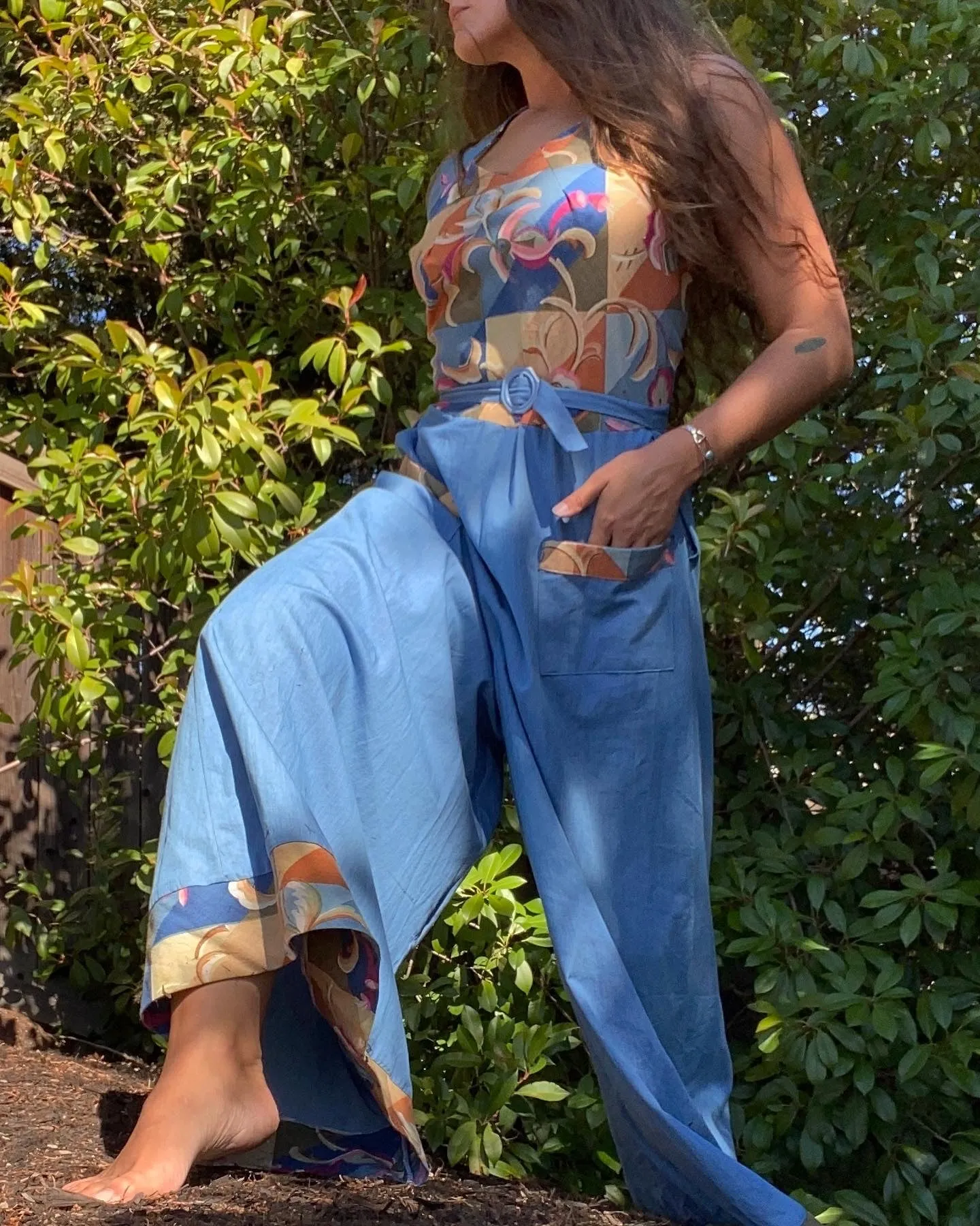 1930s Style Handmade Chambray Beach Pajamas