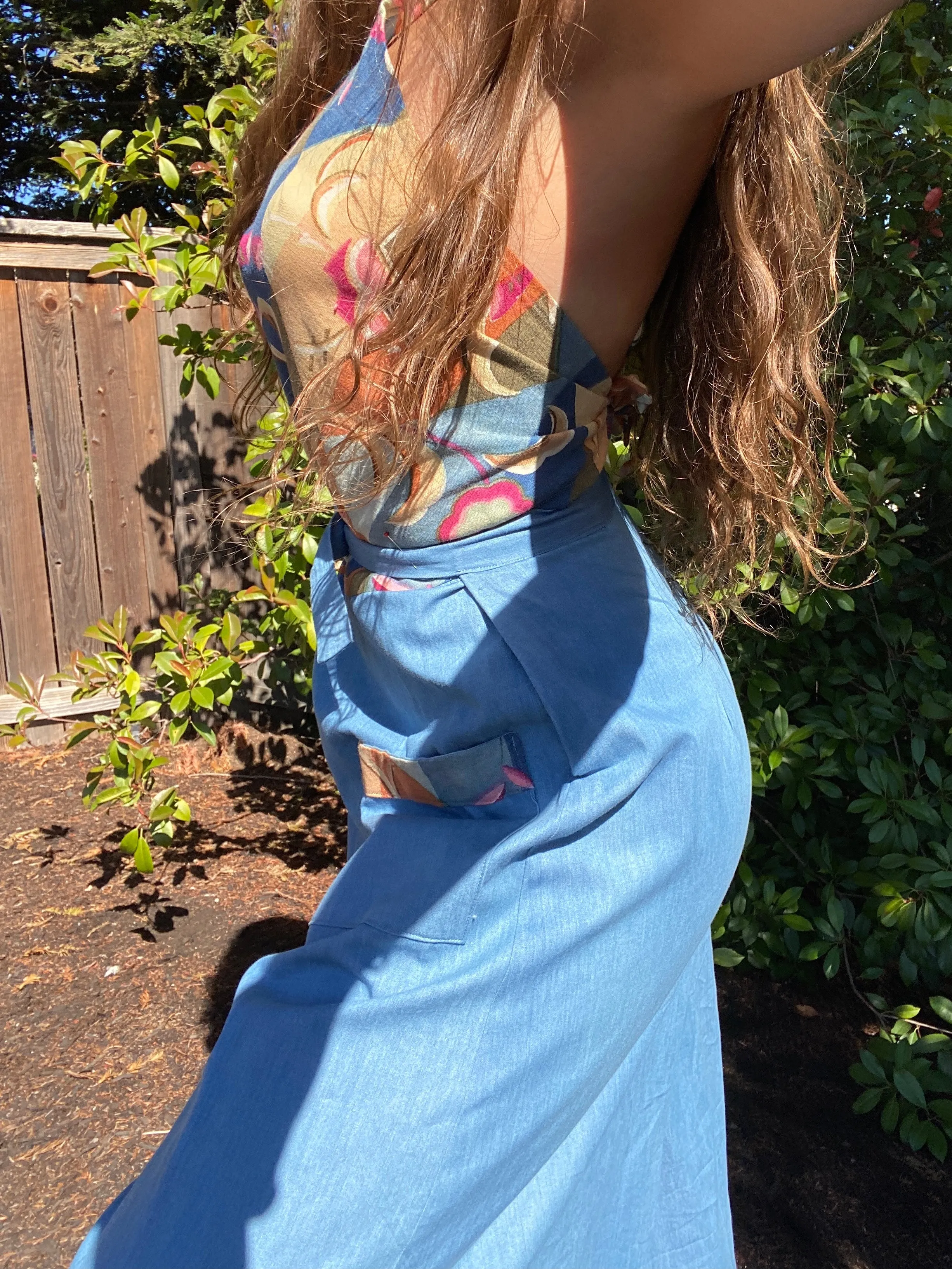 1930s Style Handmade Chambray Beach Pajamas