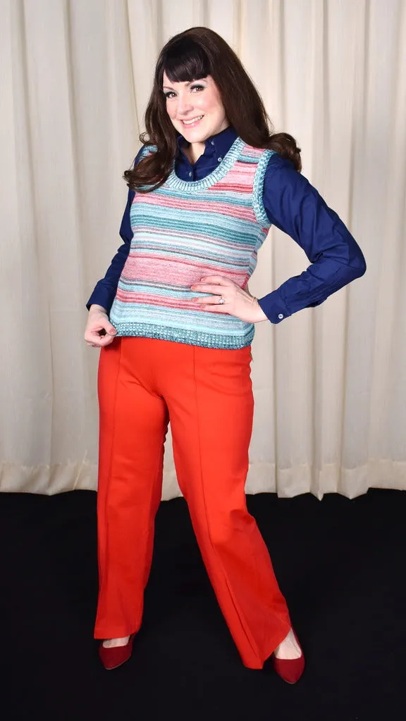 1960s Mint & Red Striped Vest