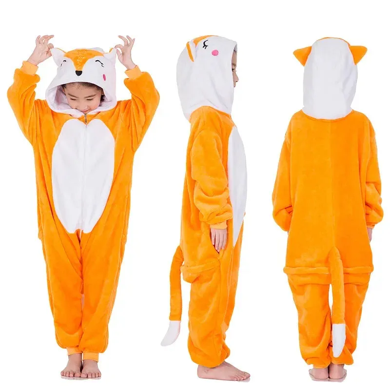 4 8 10 12 14 16 Years Girls Purple Pink Jumpsuits Unicorn Pajamas Kigurumi Toddler Kids Hooded Flannel Home Wear Children Onesie