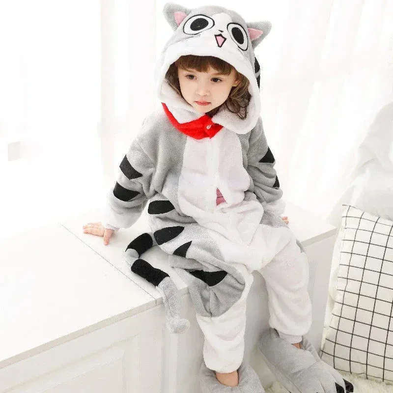 4 8 10 12 14 16 Years Girls Purple Pink Jumpsuits Unicorn Pajamas Kigurumi Toddler Kids Hooded Flannel Home Wear Children Onesie