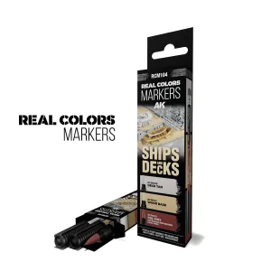 AK Interactive Real Colors Markers Set x3 - Ships & Decks
