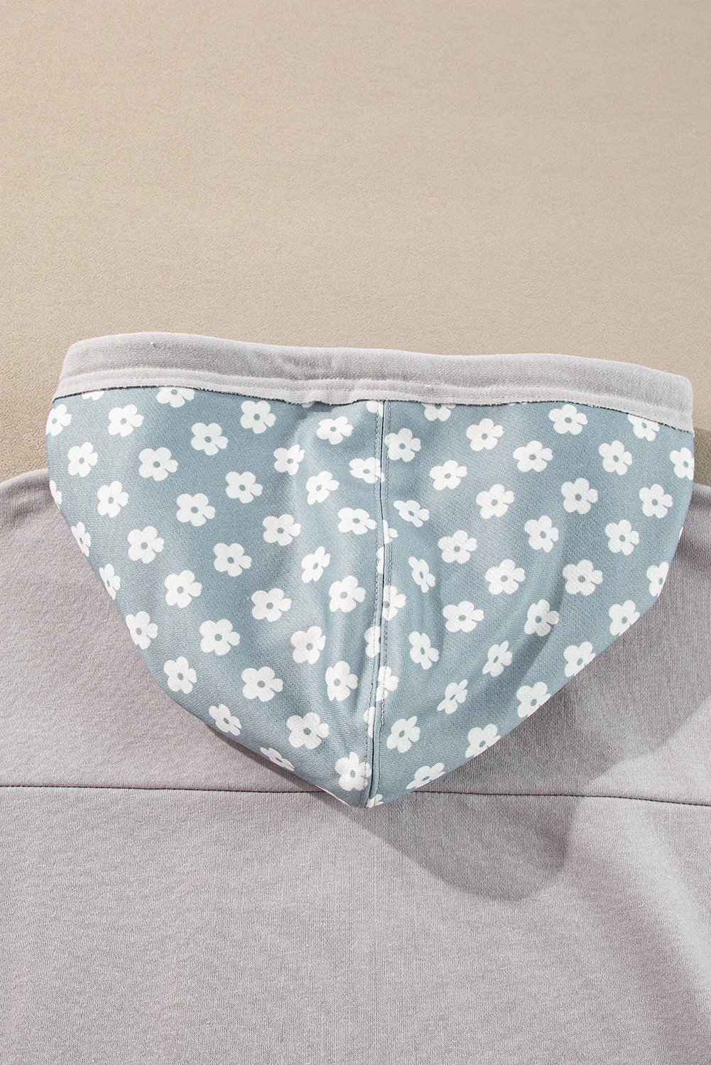 Alison, Floral Patchwork Star Pattern Drawstring Hoodie