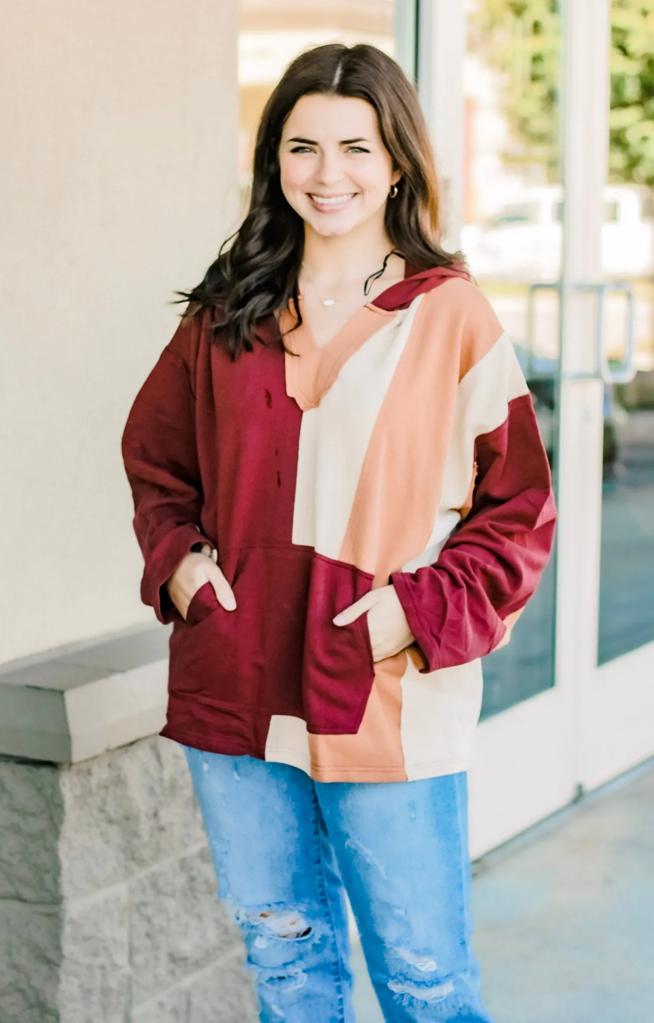 All Around Thankful Colorblock Hoodie