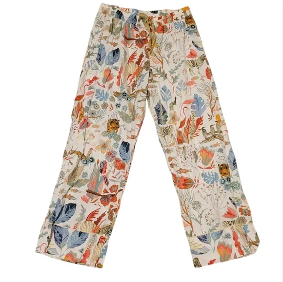Anthropologie x Michele Morin Set ANIMALIA Zoo Wildlife Print Women's Small Pj's