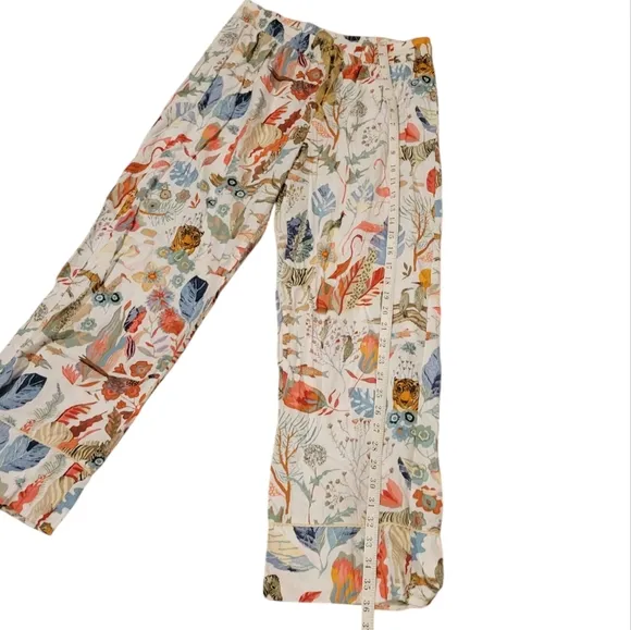 Anthropologie x Michele Morin Set ANIMALIA Zoo Wildlife Print Women's Small Pj's