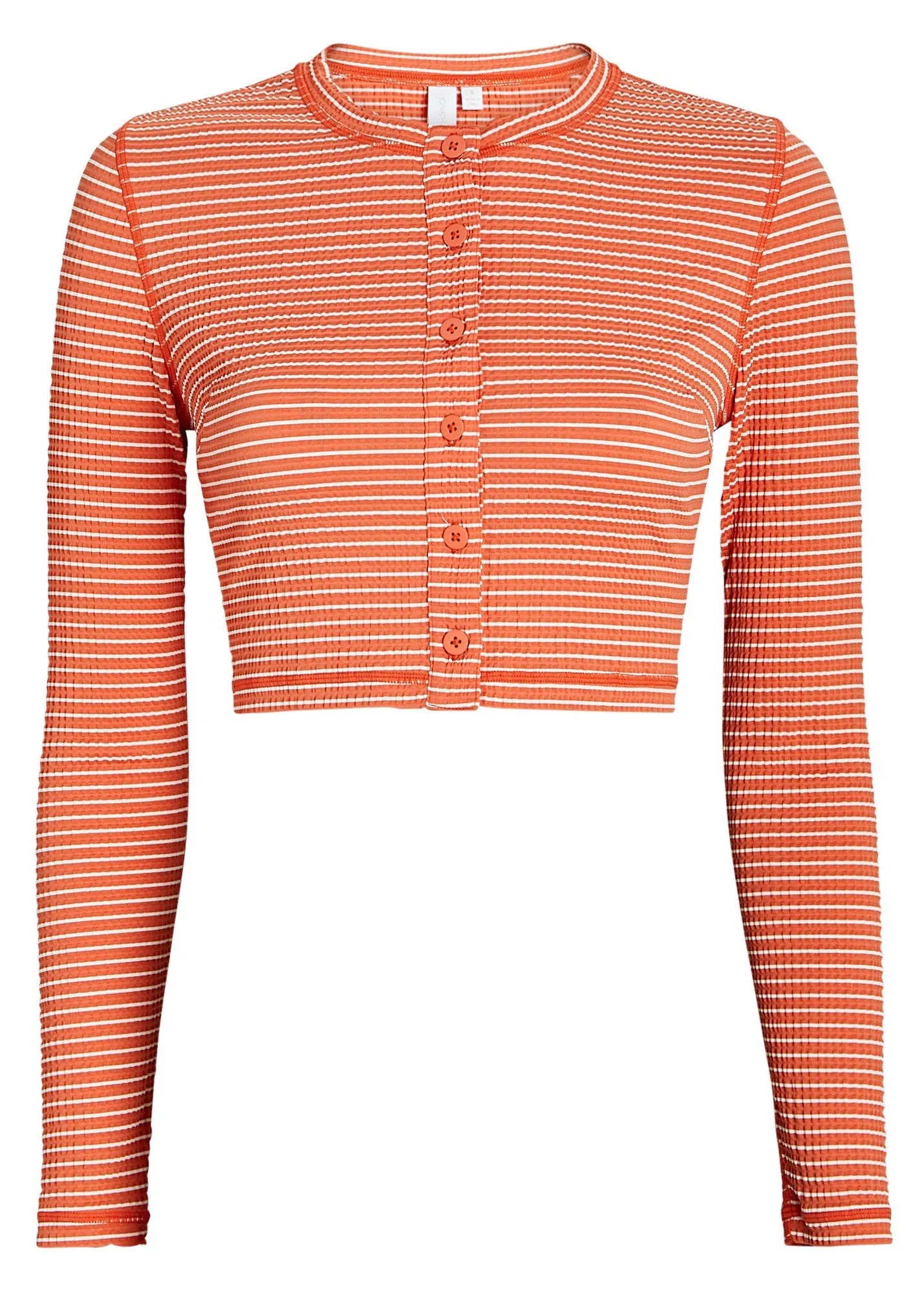 Aurelia Striped Seersucker Cardigan (Chili Stripe)