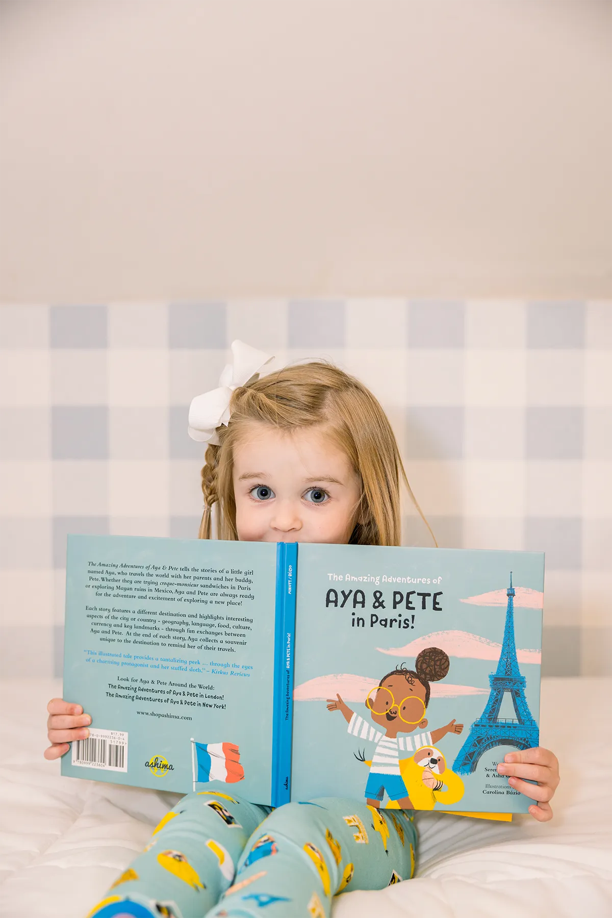 Aya & Pete in Paris Organic Cotton Kids Pajamas & Book Set