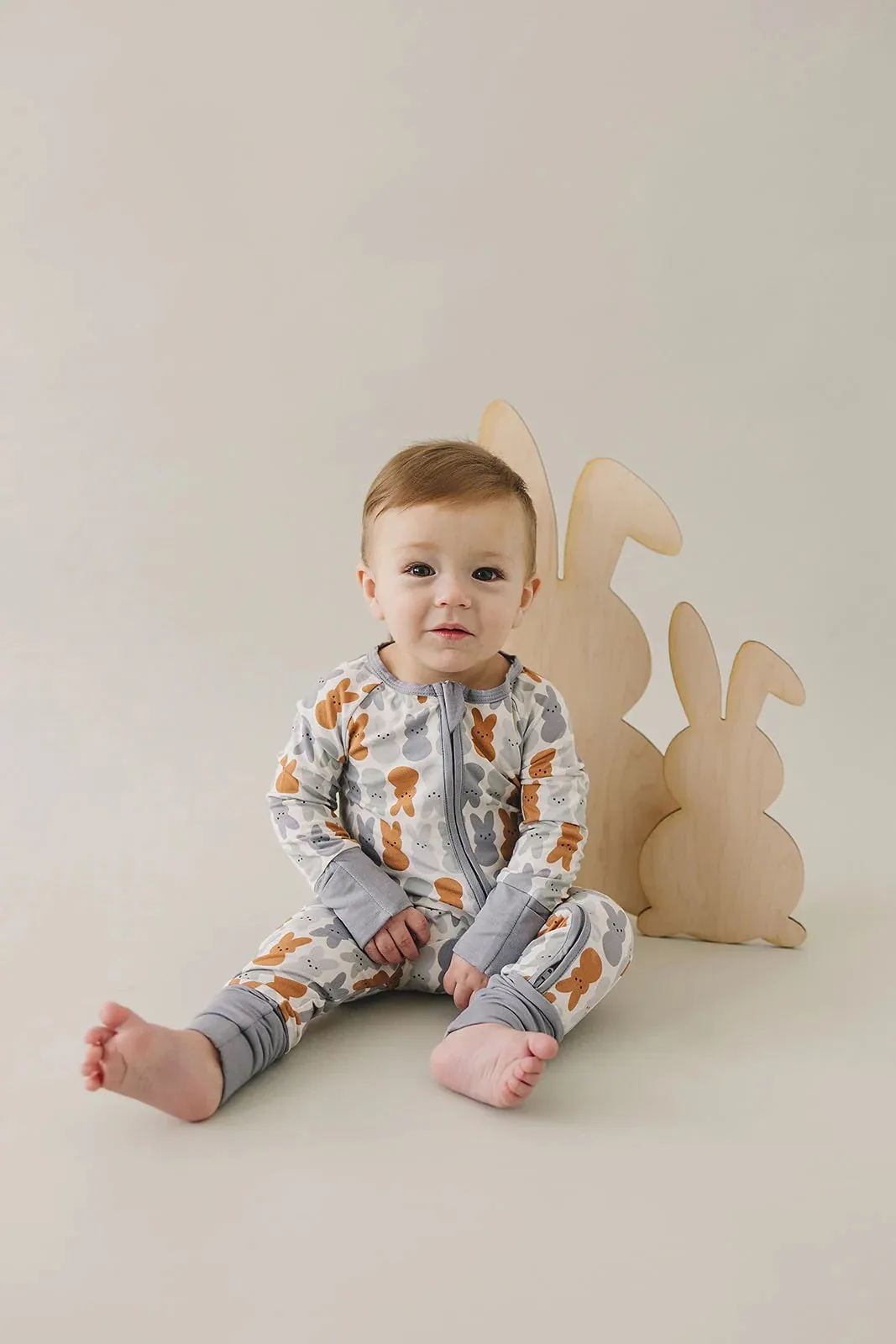 Bamboo Zipper I Dusty Blue Bunny