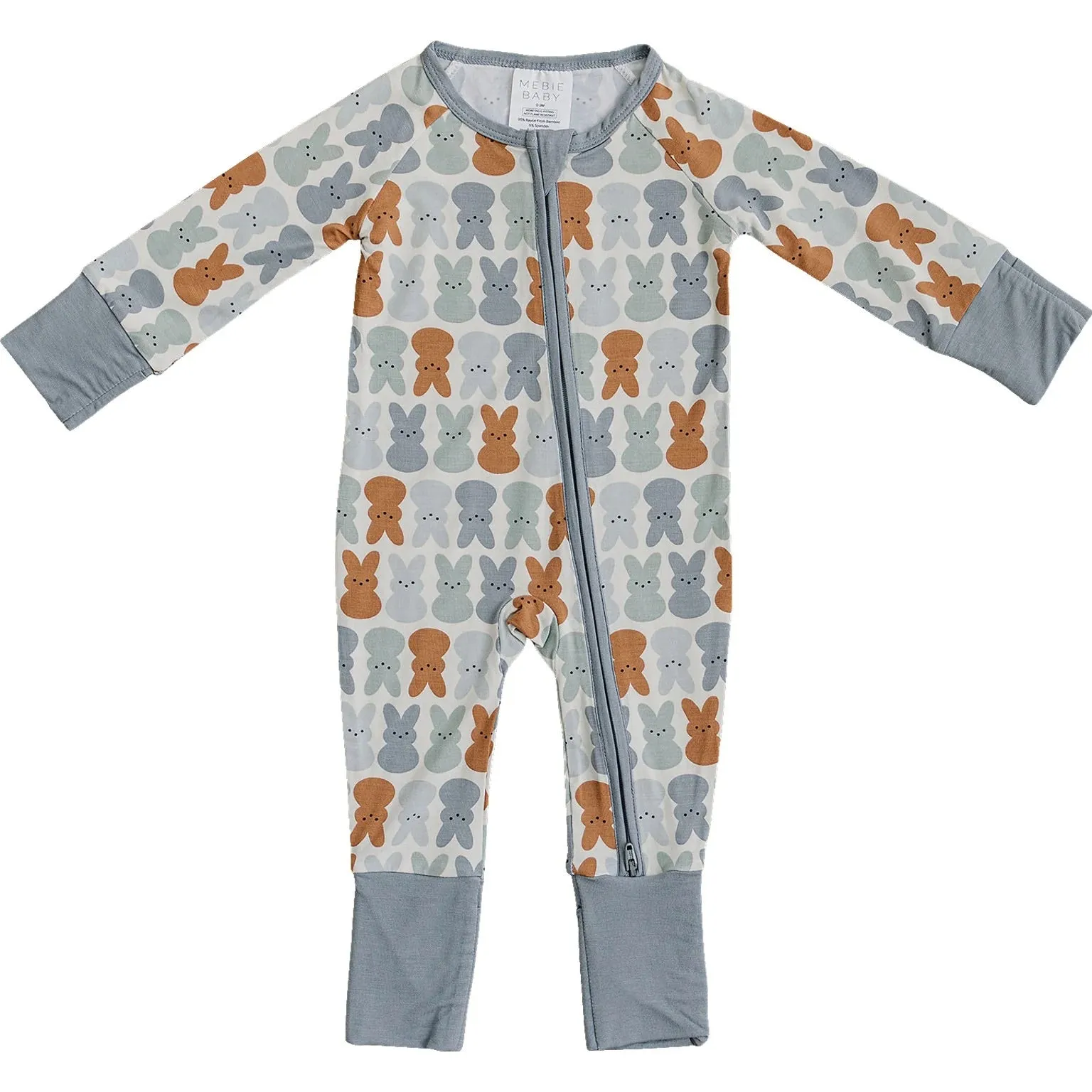 Bamboo Zipper I Dusty Blue Bunny