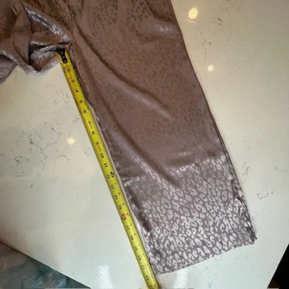 BCBG New Luxe Mauve Leopard Loungewear Set Size Small Pajama Pants &amp; Top