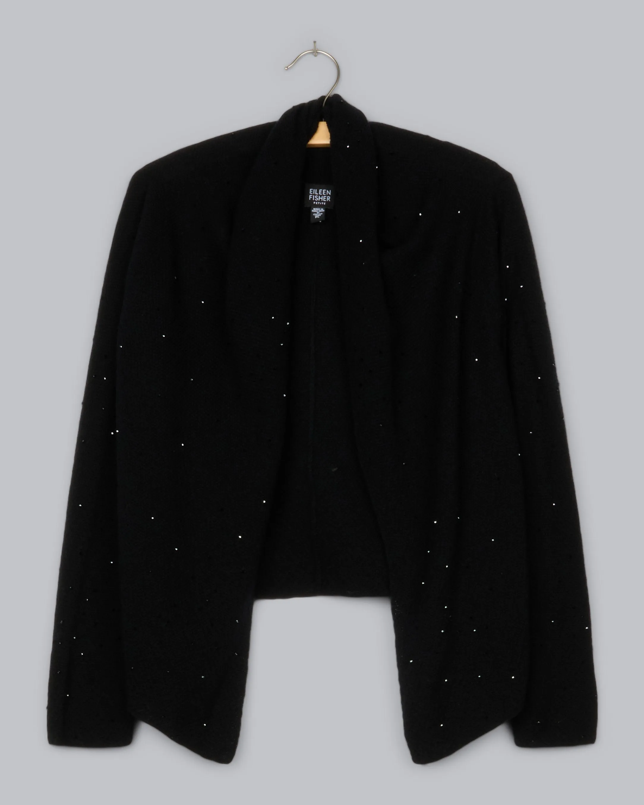 Beaded Fine Merino Crepe Cardigan