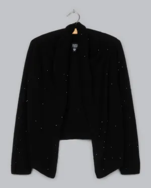 Beaded Fine Merino Crepe Cardigan