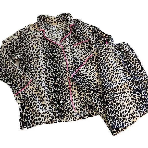 BedHead Pajamas Leopard Print Size XL Shirt Pants PJs Flannel Bed Head Womens