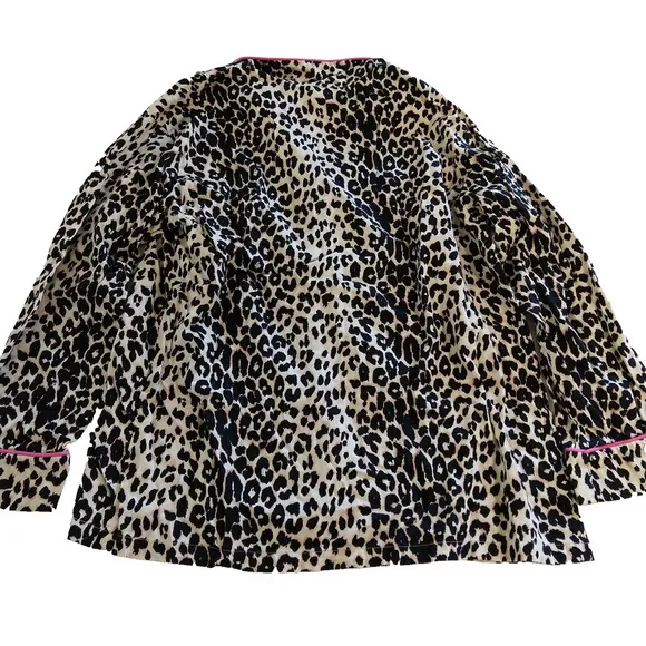 BedHead Pajamas Leopard Print Size XL Shirt Pants PJs Flannel Bed Head Womens