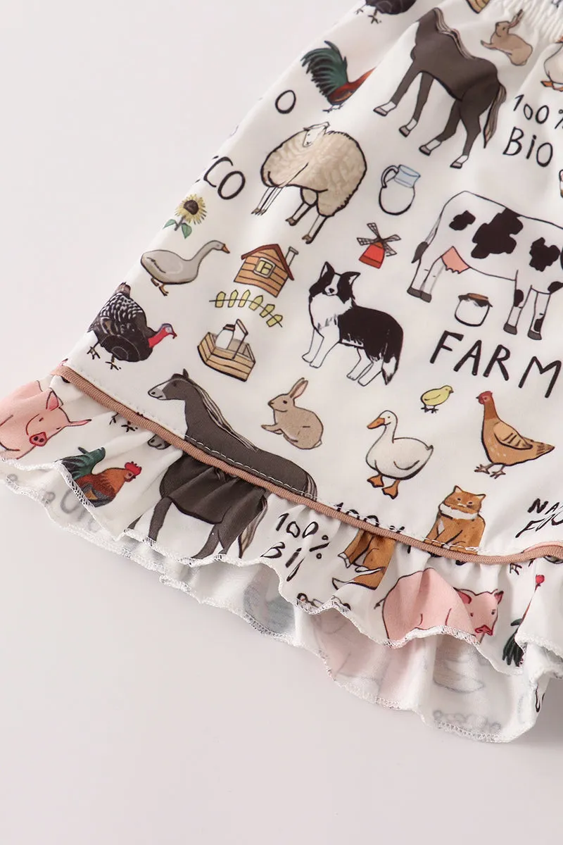 Beige farm girl pajamas set