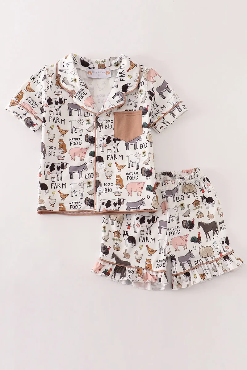Beige farm girl pajamas set