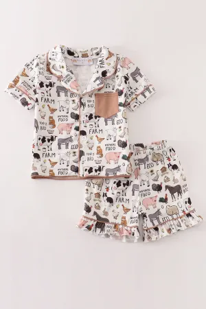 Beige farm girl pajamas set