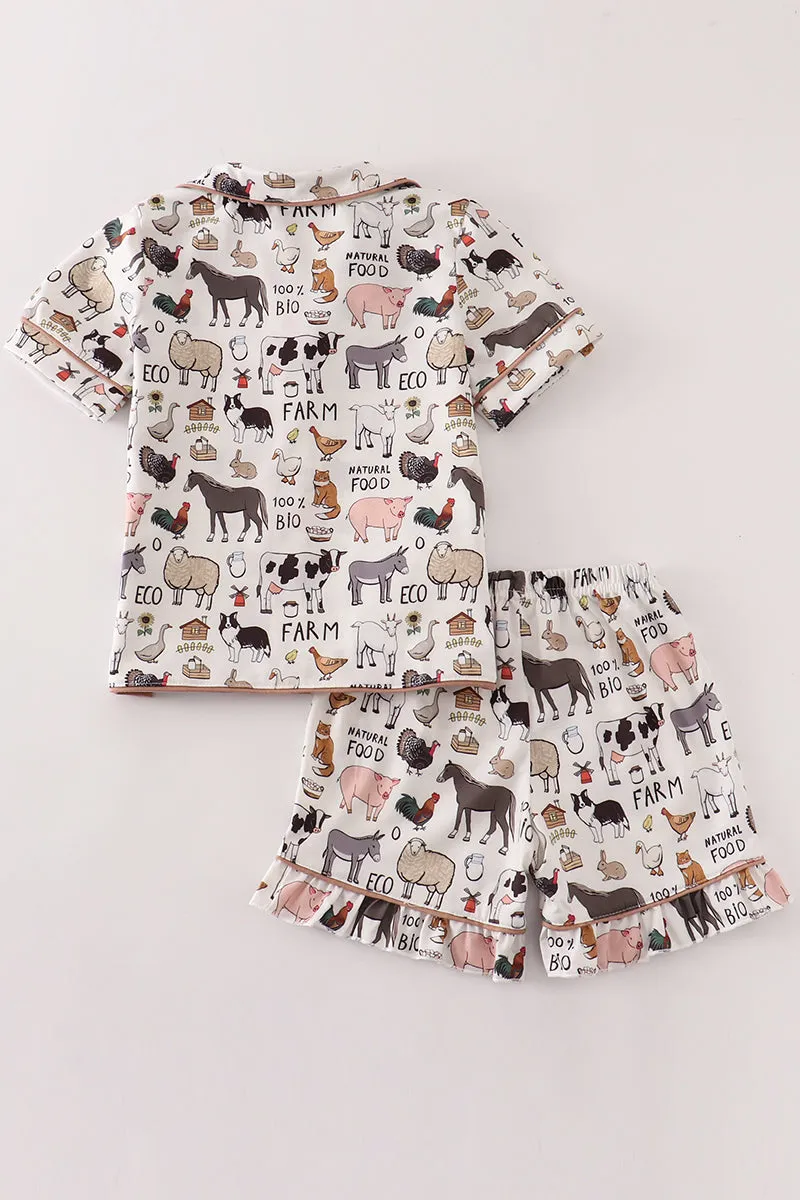 Beige farm girl pajamas set