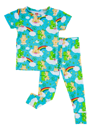 Birdie Bean Care Bears™ St. Patrick's Day Rainbow Print 2-piece Short Sleeve Kids Pajamas with Pants