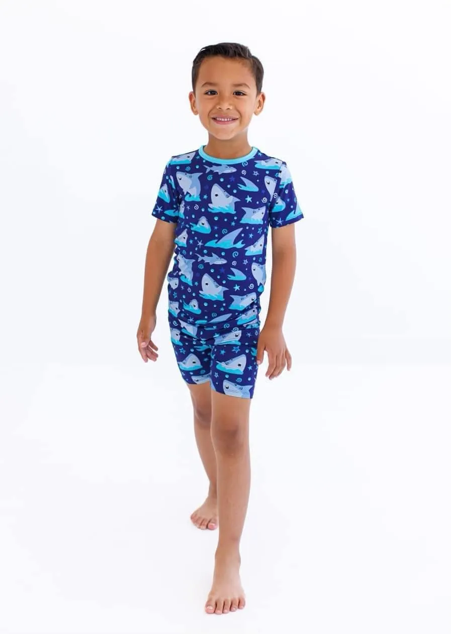 Birdie Bean Gavin Sharks 2-piece Short Sleeve Kids Pajamas with Shorts