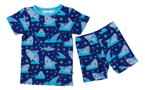 Birdie Bean Gavin Sharks 2-piece Short Sleeve Kids Pajamas with Shorts