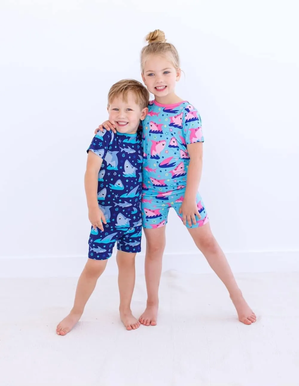Birdie Bean Gavin Sharks 2-piece Short Sleeve Kids Pajamas with Shorts