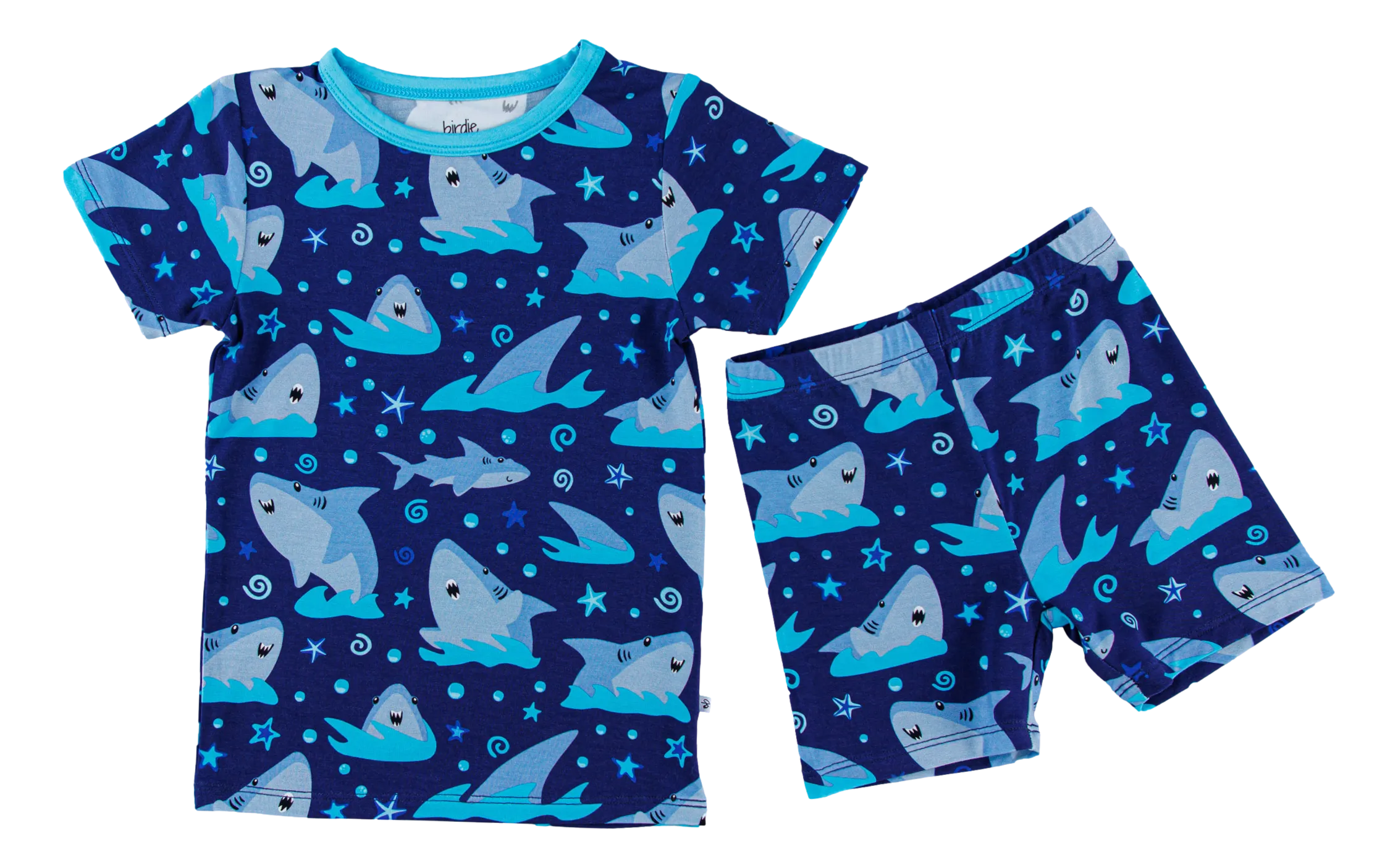 Birdie Bean Gavin Sharks 2-piece Short Sleeve Kids Pajamas with Shorts