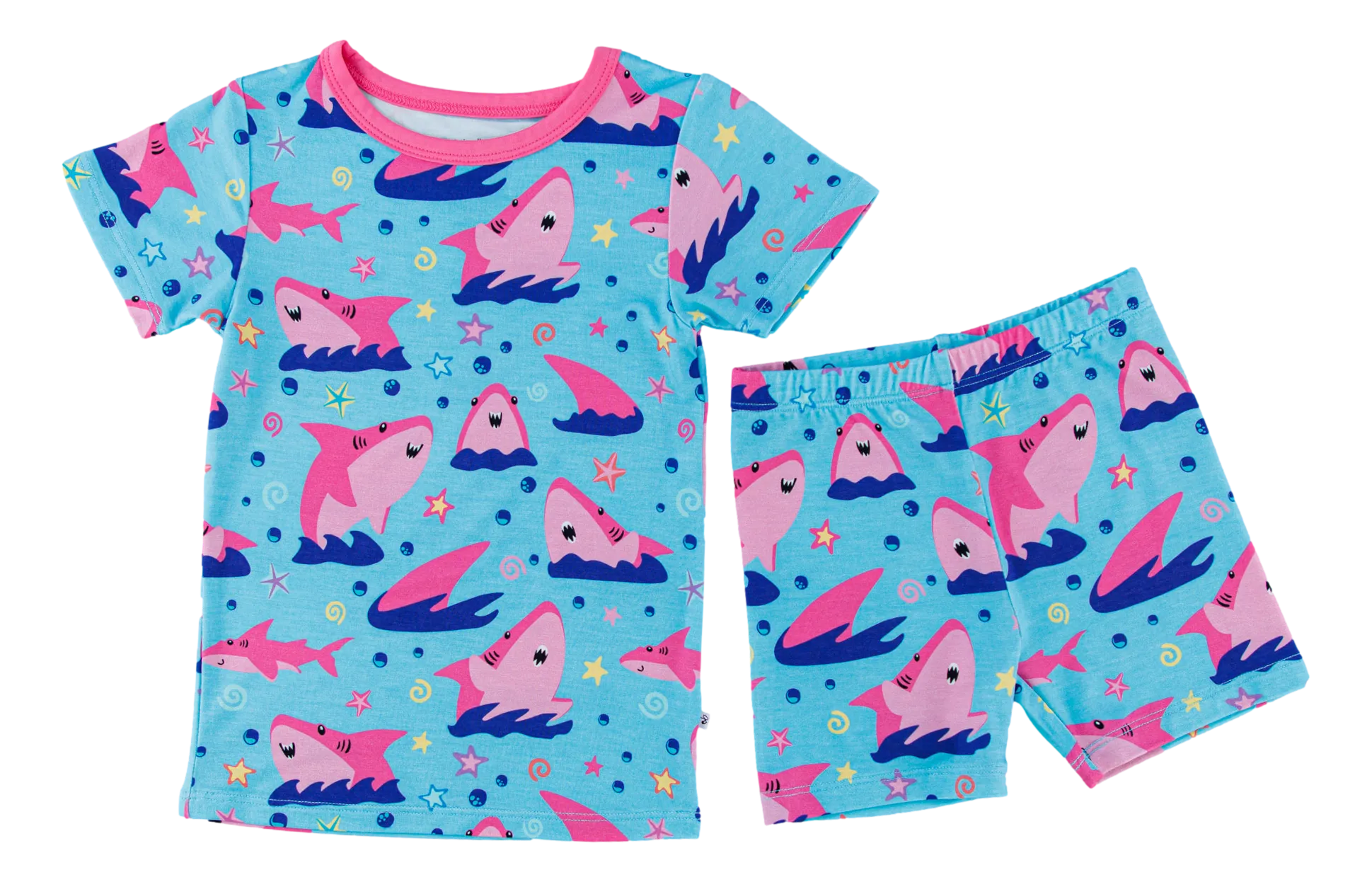Birdie Bean Gwen Sharks 2-piece Short Sleeve Kids Pajamas with Shorts
