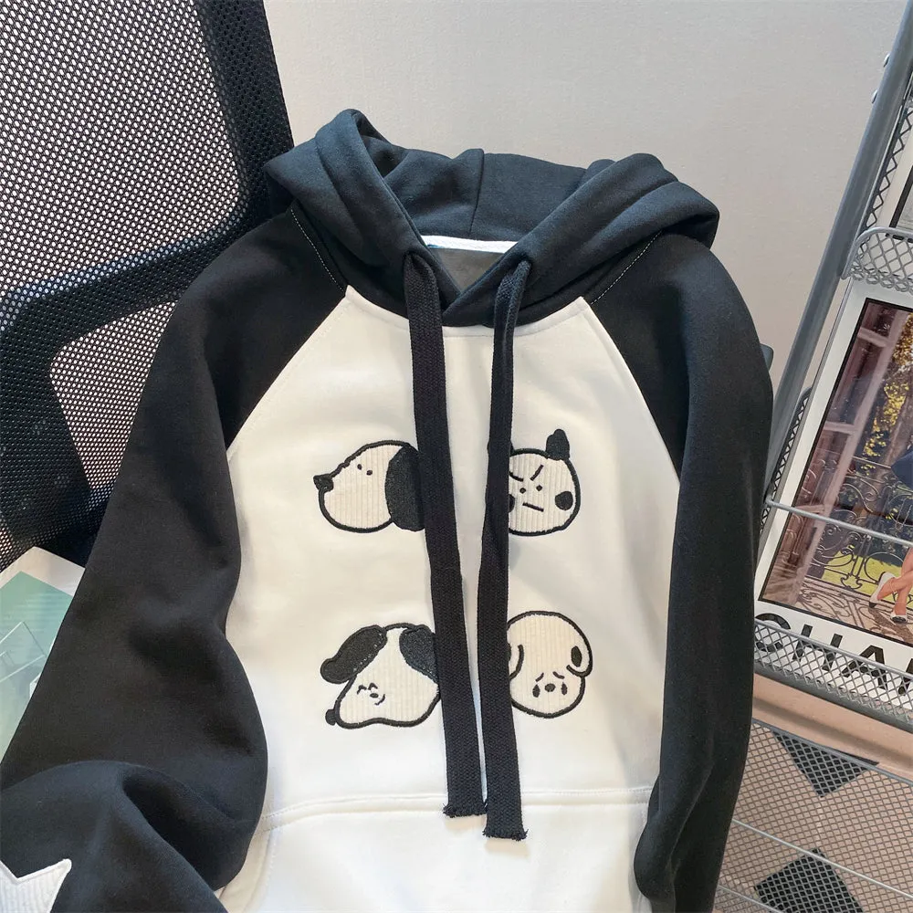 Black and White Colorblock Hoodie  UB96062
