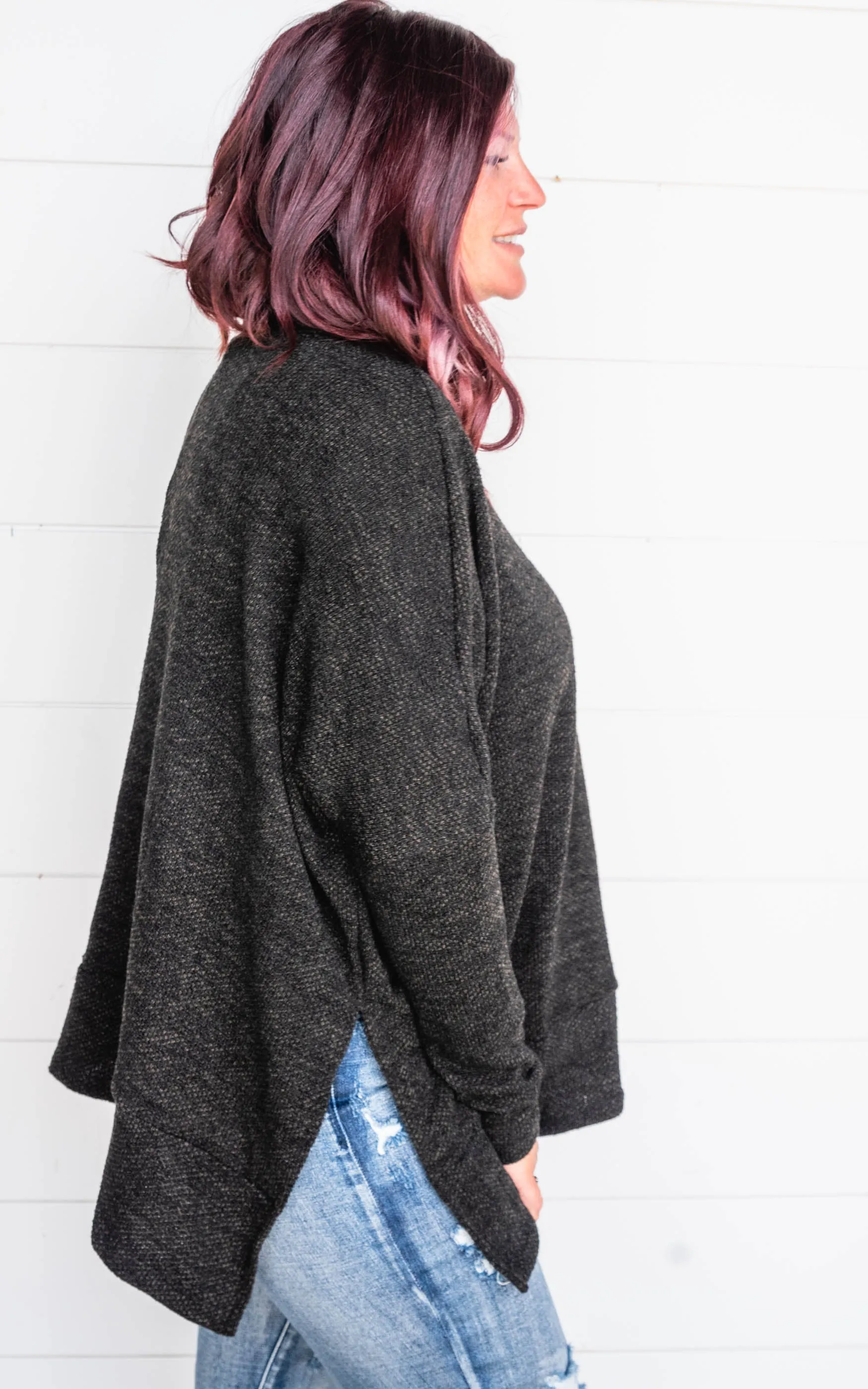 Black Cowl Neck Knit Top - Final Sale*