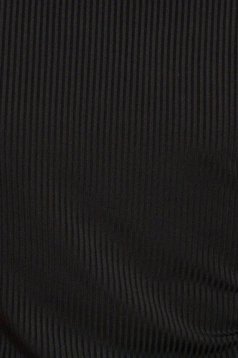 Black Crop Cardigan Short Sleeve Tie Front