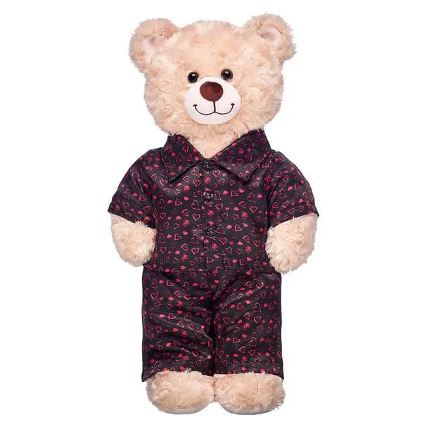 Black Heart Satin Pajamas