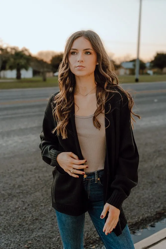 Black Oversized Cardigan DZ24F830