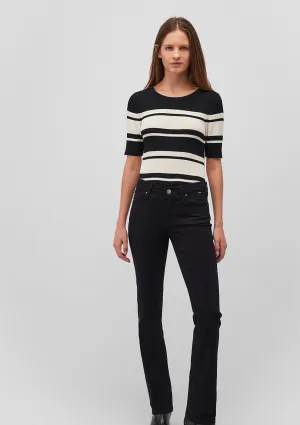 Black Striped Crewneck Sweater