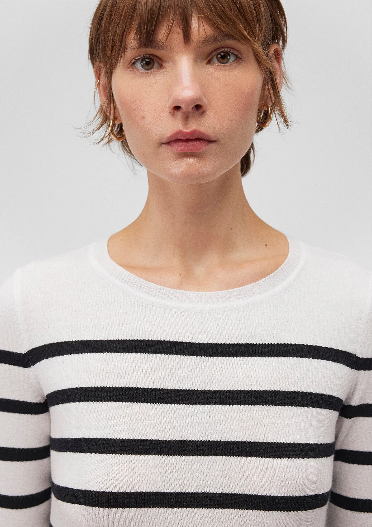 Black Striped Crewneck Sweater