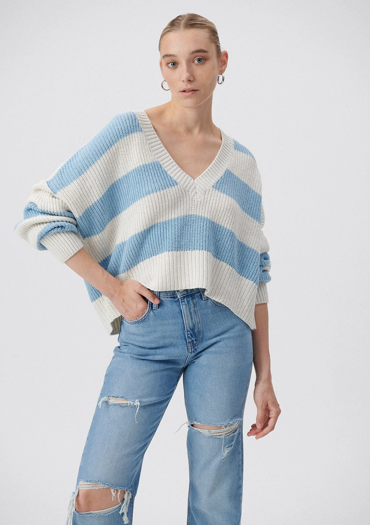 Blue Striped Sweater