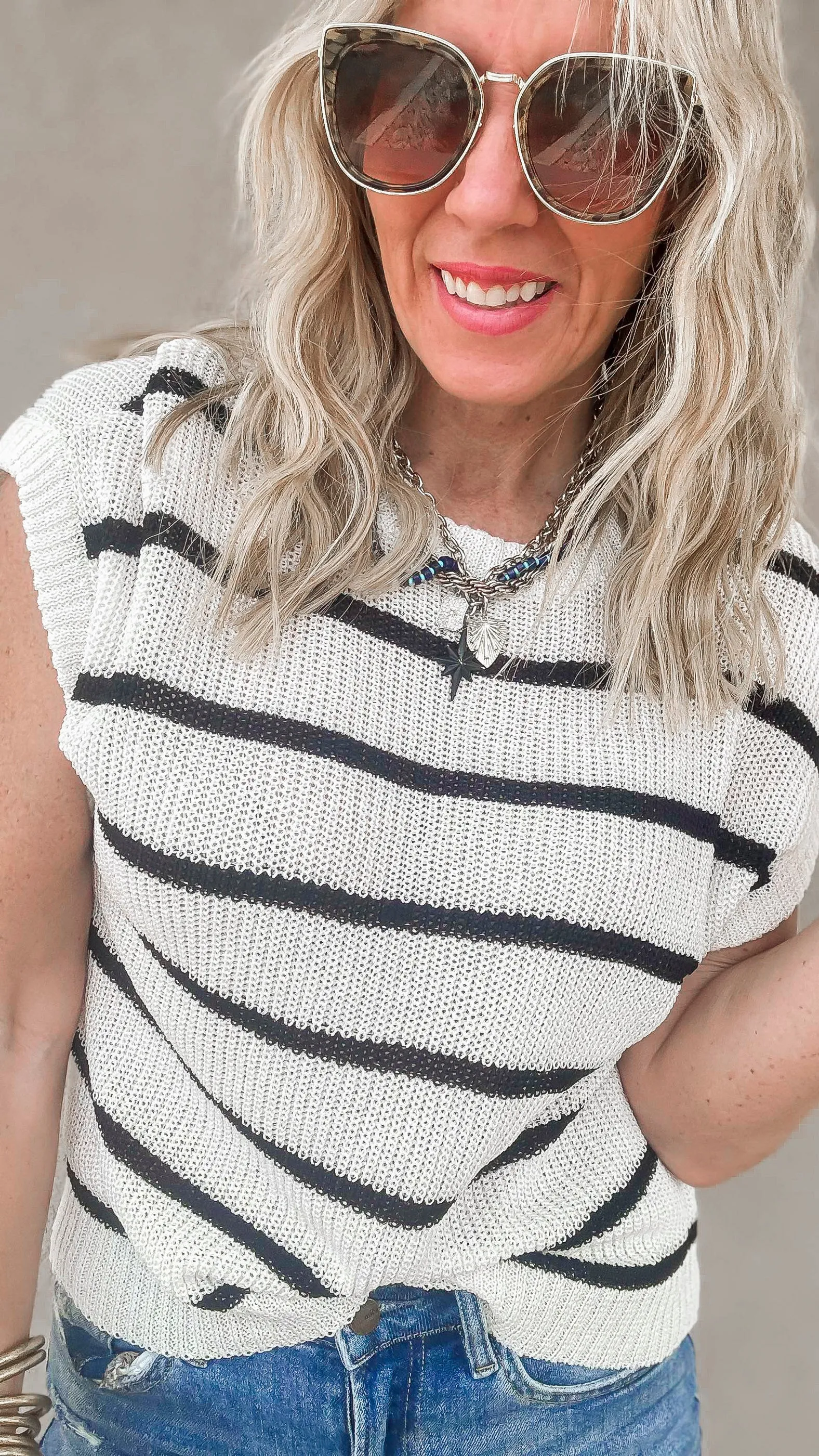 Boardwalk Babe Striped Sleeveless Top