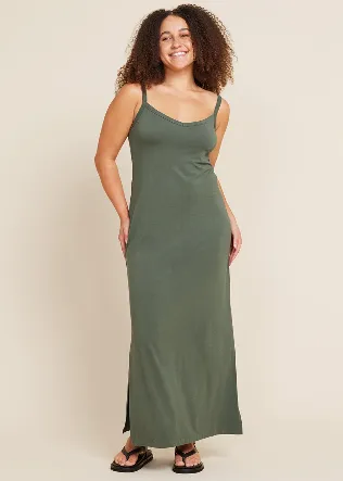 Boody V-Neck Slip Dress - Moss - FINAL SALE