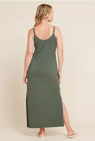 Boody V-Neck Slip Dress - Moss - FINAL SALE