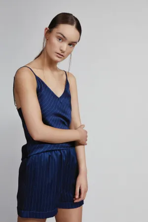 boxer short, navy pinstripe