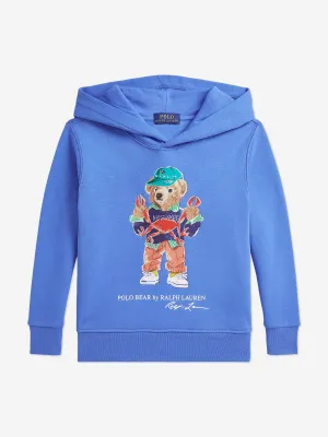 Boys Polo Bear Hoodie in Blue