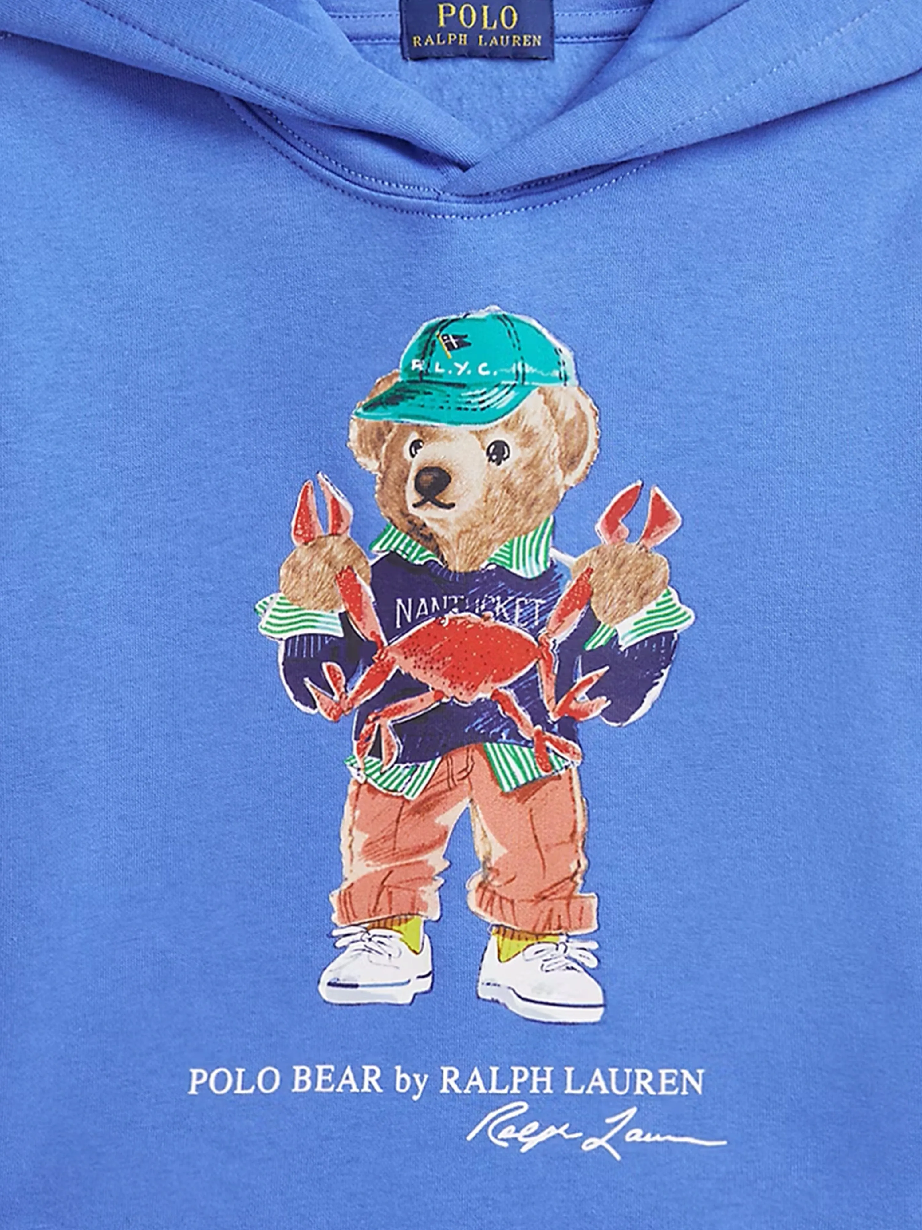 Boys Polo Bear Hoodie in Blue