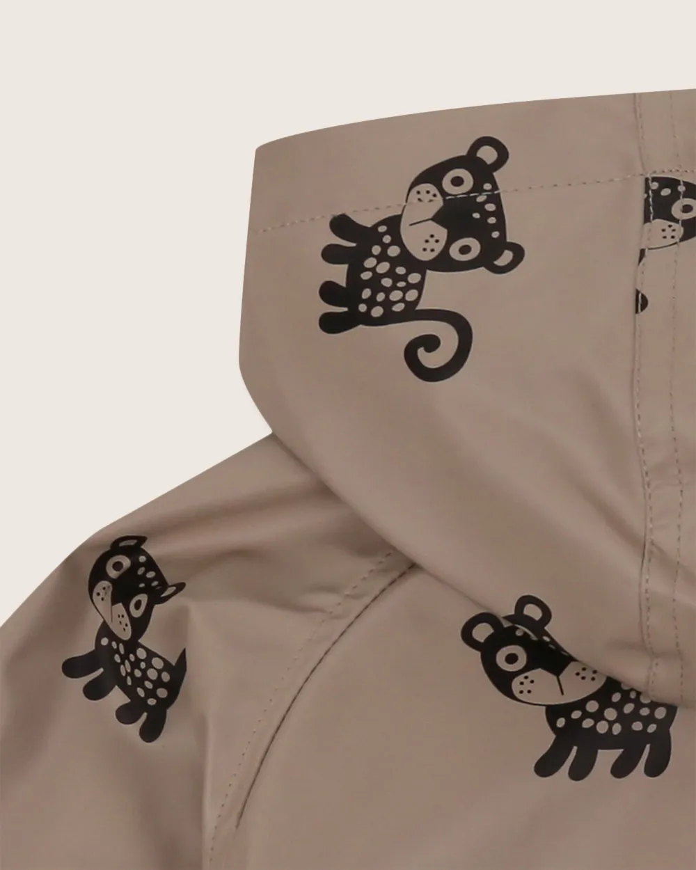 Brown Leopard Print Hooded Raincoat
