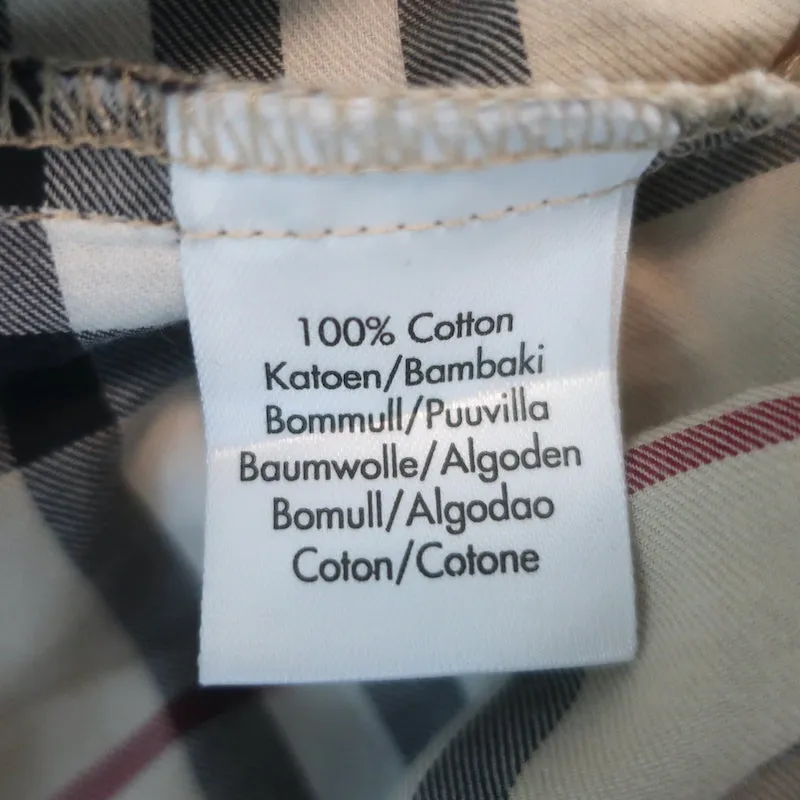 Burberry Nova Check Pajamas Beige Cotton Size Medium Shirt & Pants Set