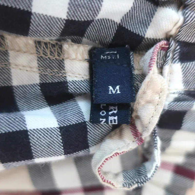 Burberry Nova Check Pajamas Beige Cotton Size Medium Shirt & Pants Set