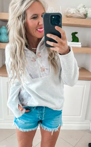 Camo Colorblock Quarter Zip Pullover | SALTY WAVE  **DEAL-FINAL SALE