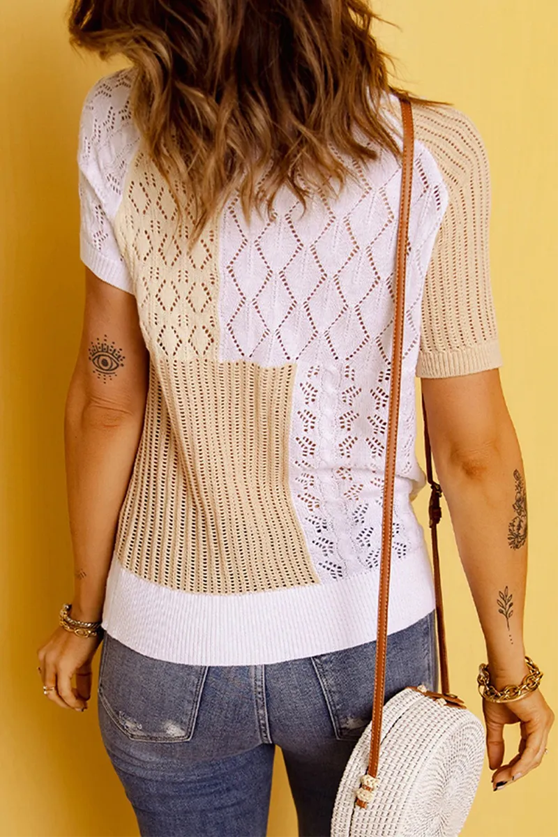 Casual Solid Patchwork O Neck Sweaters(8 Colors)